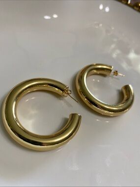 Chunky Gold Plated Hoops